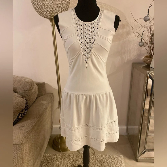 Maje White Midi Tiered Ruffled Sundress size 1 - Picture 4 of 8